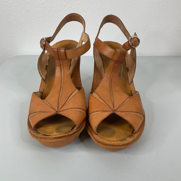 Camper Filippa Brown Leather Wedge Sandals Size 40 - Picture 2 of 7